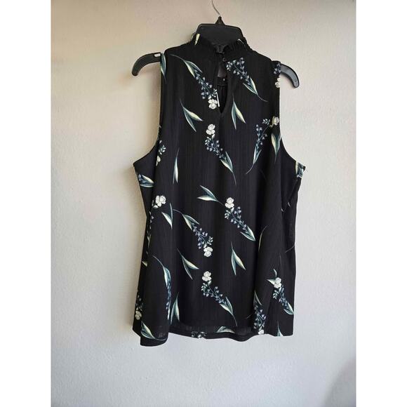 APT. 9 Black Floral Print Sleeveless Blouse - Picture 4 of 4
